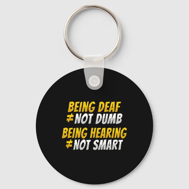 Asl Hand Gesture Deaf Hearing Loss Awareness 2  Key Ring (Front)
