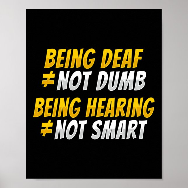 ASL Hand Gesture Deaf Hearing Loss Awareness 2 Poster (Front)