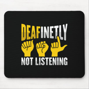 ASL Hand Gesture Deaf Hearing Loss Awareness 3 Mouse Mat