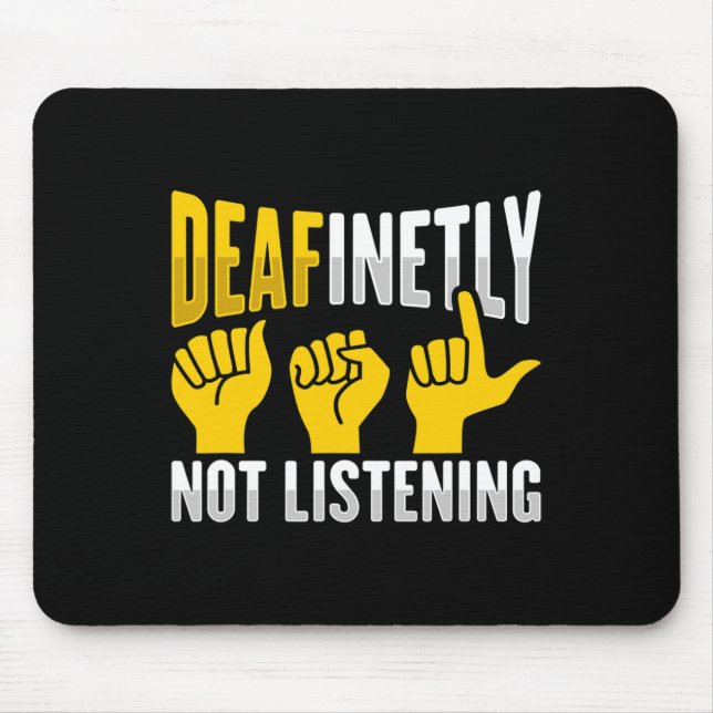 ASL Hand Gesture Deaf Hearing Loss Awareness 3 Mouse Mat (Front)