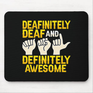 ASL Hand Gesture Deaf Hearing Loss Awareness 4 Mouse Mat