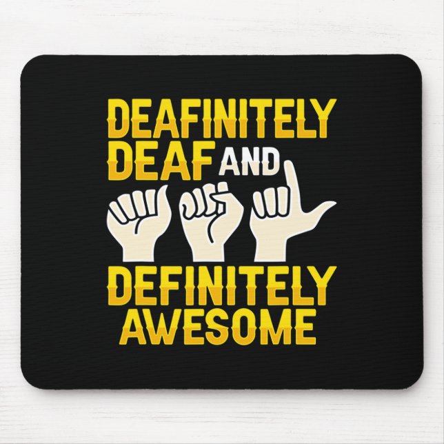 ASL Hand Gesture Deaf Hearing Loss Awareness 4 Mouse Mat (Front)