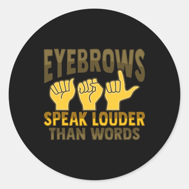 ASL Hand Gesture Deaf Hearing Loss Awareness 5 Classic Round Sticker (Front)