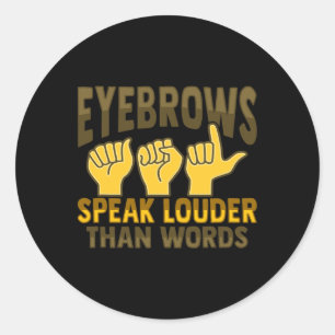 Asl Hand Gesture Deaf Hearing Loss Awareness 5  Classic Round Sticker