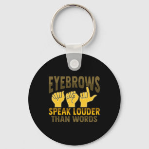 Asl Hand Gesture Deaf Hearing Loss Awareness 5  Key Ring