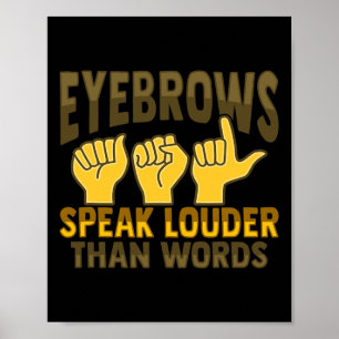 ASL Hand Gesture Deaf Hearing Loss Awareness 5 Poster