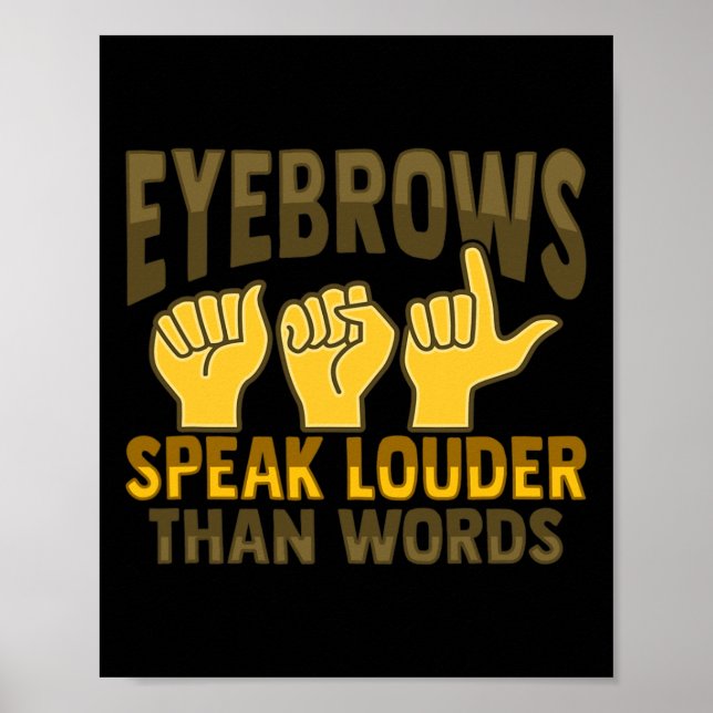 Asl Hand Gesture Deaf Hearing Loss Awareness 5  Poster (Front)