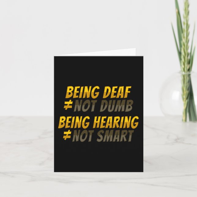 ASL Hand Gesture Deaf Hearing Loss Awareness 6 Card (Front)