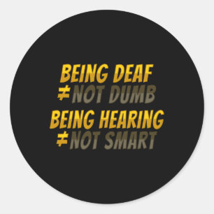 ASL Hand Gesture Deaf Hearing Loss Awareness 6 Classic Round Sticker