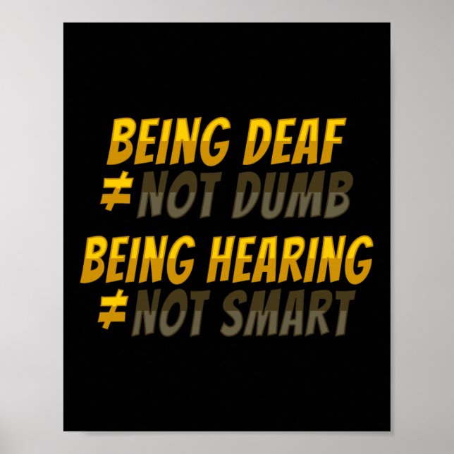 Asl Hand Gesture Deaf Hearing Loss Awareness 6  Poster (Front)