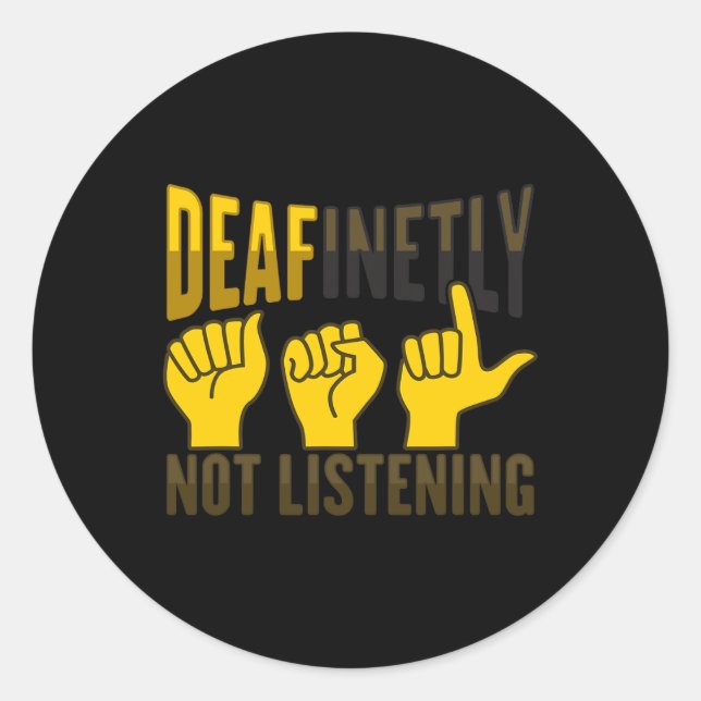 ASL Hand Gesture Deaf Hearing Loss Awareness 7 Classic Round Sticker (Front)