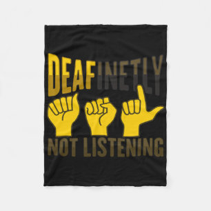 Asl Hand Gesture Deaf Hearing Loss Awareness 7 Fleece Blanket