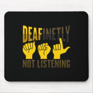 Asl Hand Gesture Deaf Hearing Loss Awareness 7 Mouse Mat