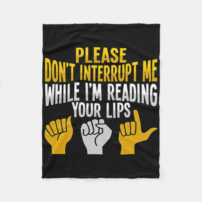 Asl Hand Gesture Deaf Hearing Loss Awareness 9  Fleece Blanket (Front)