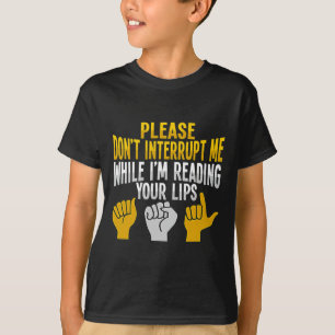 ASL Hand Gesture Deaf Hearing Loss Awareness 9 T-Shirt