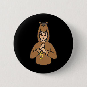 Asl Hand Gesture Deaf Hearing Loss Awareness Boy 6 Cm Round Badge