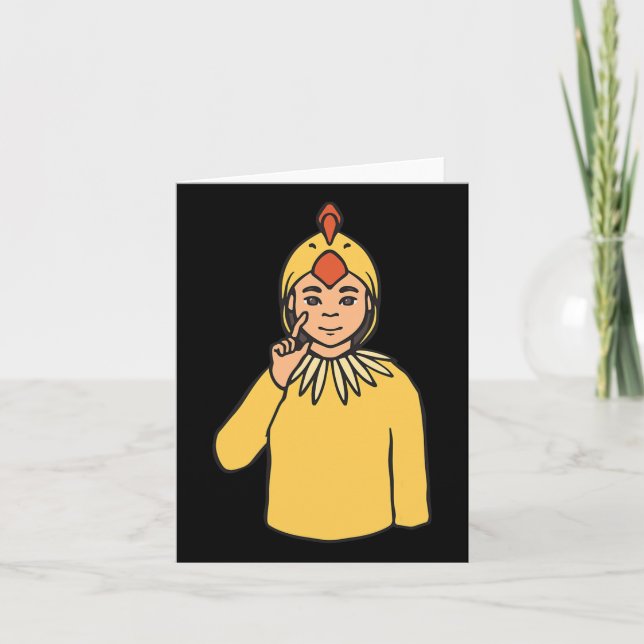 Asl Hand Gesture Deaf Hearing Loss Awareness Boy  Card (Front)