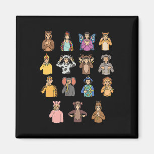 Asl Hand Gesture Deaf Hearing Loss Awareness Boy Magnet