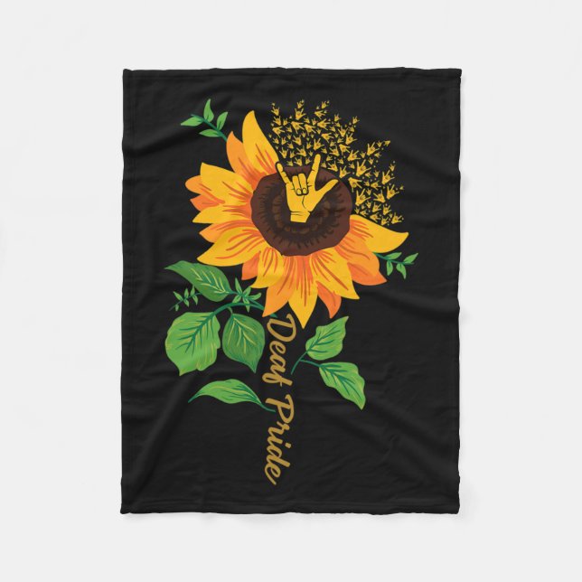 Asl Hand Gesture Deaf Hearing Loss Awareness  Fleece Blanket (Front)