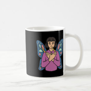 Asl Hand Gesture Deaf Hearing Loss Awareness Girl  Coffee Mug