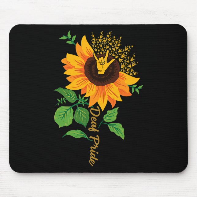 Asl Hand Gesture Deaf Hearing Loss Awareness  Mouse Mat (Front)