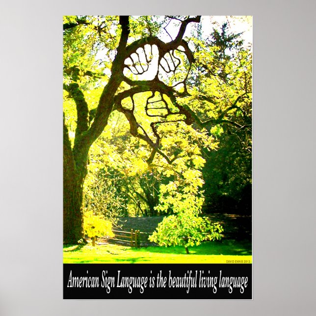 ASL-Handshaped Branches 16" x 24" Poster (Front)