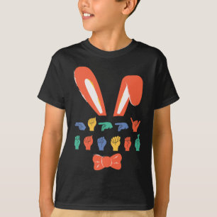 Asl Happy Easter Candy Sign Language Eggs Women Me T-Shirt