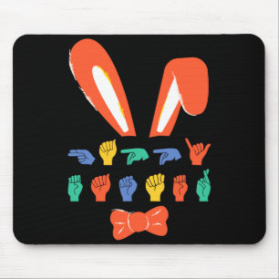 Asl happy easter candy sign language eggs women t mouse mat
