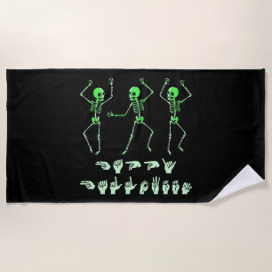 ASL Happy Halloween I - Cute Spooky Season Beach Towel