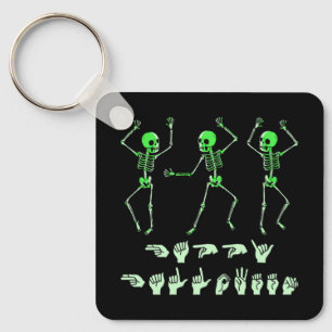 ASL Happy Halloween I - Cute Spooky Season Key Ring