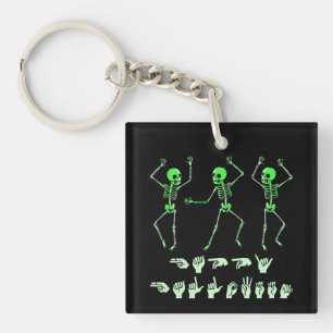ASL Happy Halloween I - Cute Spooky Season Key Ring