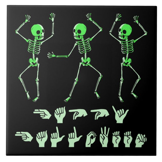 ASL Happy Halloween I - Cute Spooky Season Tile (Front)