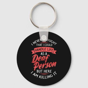 ASL Hearing Loss Deaf Awareness and Sign Language Key Ring
