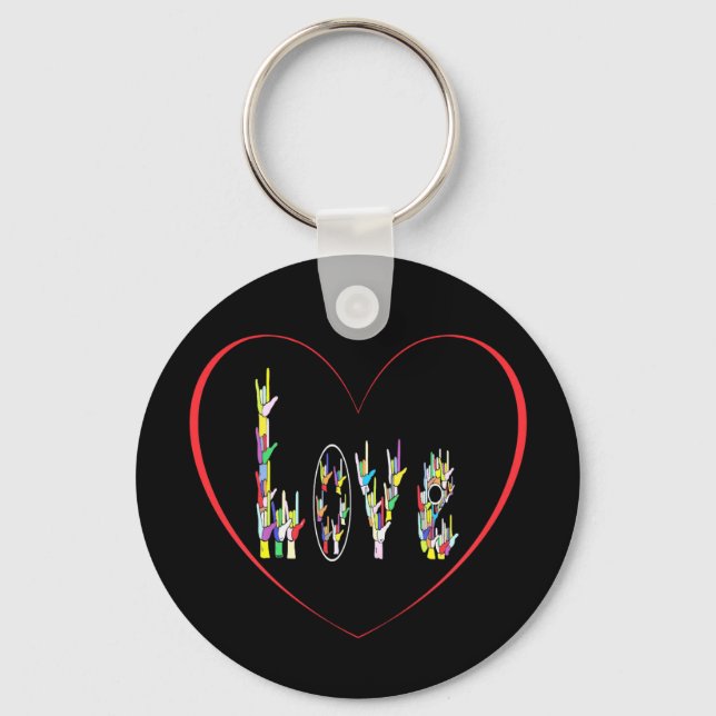 ASL Heart Full of Love Key Ring (Front)