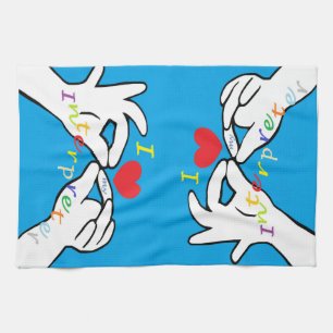 ASL I HEART my INTERPRETER Tea Towel
