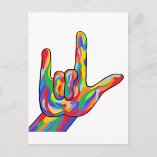 ASL I Love You BOLD COLOR Postcard