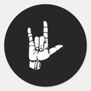 Asl I Love You Gift American Sign Language Tee Pre Classic Round Sticker