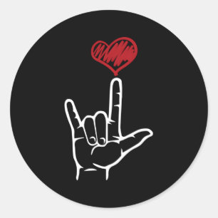Asl I Love You Hand He American Sign Language Classic Round Sticker