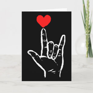 Asl I Love You Hand Heart American Sign Language V Card