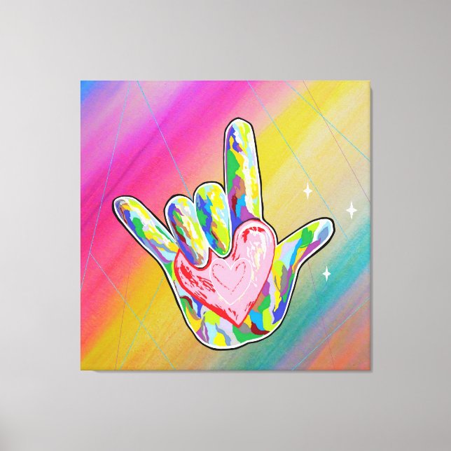 ASL I LOVE YOU Sign with Heart (Front)