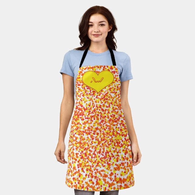 ASL-I Love You with Heart by Shirley Taylor Apron (Worn)