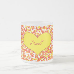 ASL-I Love You With Heart by Shirley Taylor Frosted Glass Coffee Mug