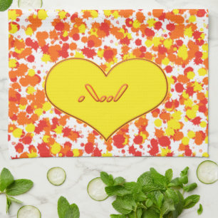 ASL-I Love You with Heart by Shirley Taylor Tea Towel