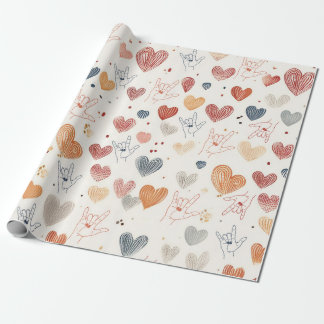 ASL "I love you" wrapping paper, Sign Language  Paper