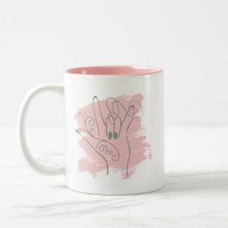ASL Illustrated Mug - Pink Personalised