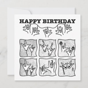 ASL ILY Obsession - Happy Birthday!  Invitation