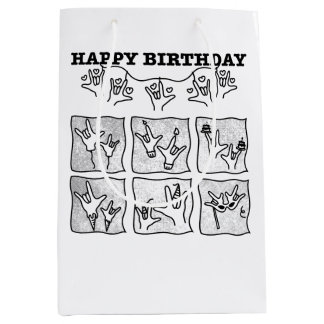 ASL ILY Obsession - Happy Birthday!  Medium Gift Bag