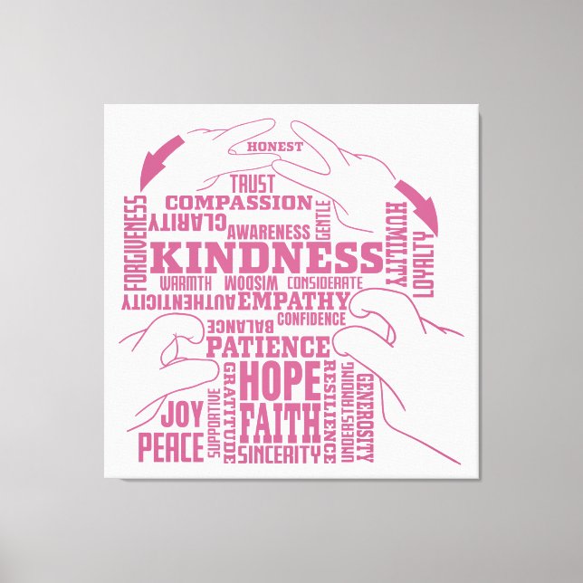 ASL - Inner Beauty - Deaf Culture “Vee Vee” Design Canvas Print (Front)