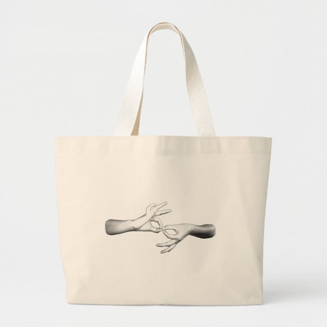ASL Interpreter (3) Large Tote Bag (Front)