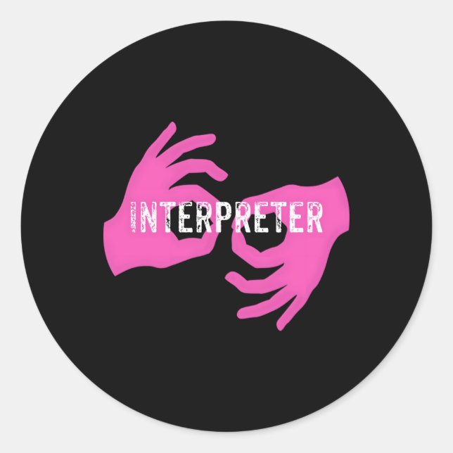 Asl Interpreter Classic Round Sticker (Front)